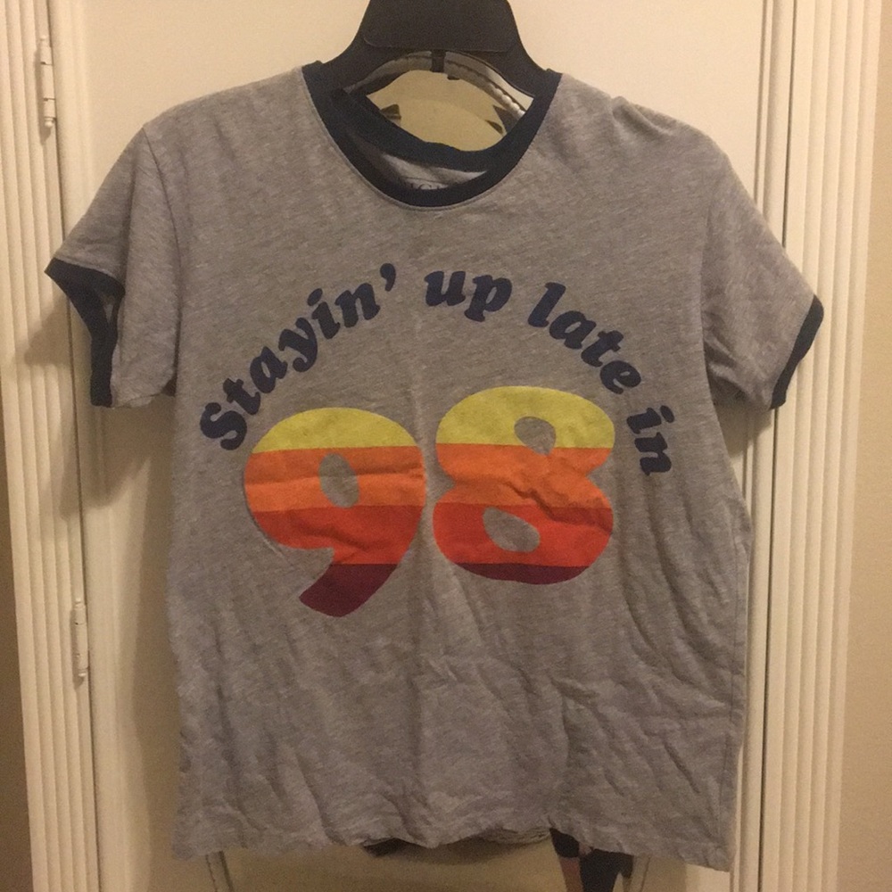 Super cute “Staying Up Late In 98” t-shirt.